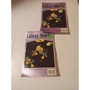 Glitzy  Shirts Lame Christmas 2 Appliques Iron-on  Holiday  Partridge 33150